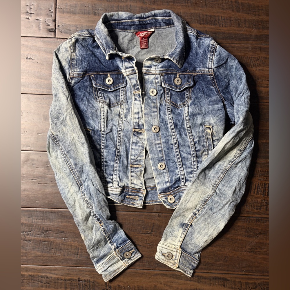 Arizona Jean Company Distressed Blue Jean Jacket